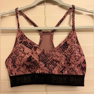 Victoria's Secret PINK Snake Skin Print Racerback Sports Bra Women’s Small
